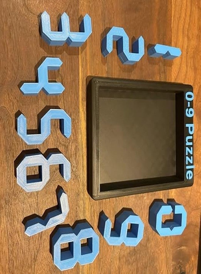 3D CRAFT Printed Number Set with Display Case, 0-9 Puzzle Digits, Multicolor, Includes 0-9 Puzzle Frame - Image 1